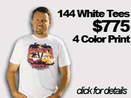 144 white custom shirts