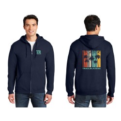 TR Palm Trees Zip Up Hooded Sweatshirt